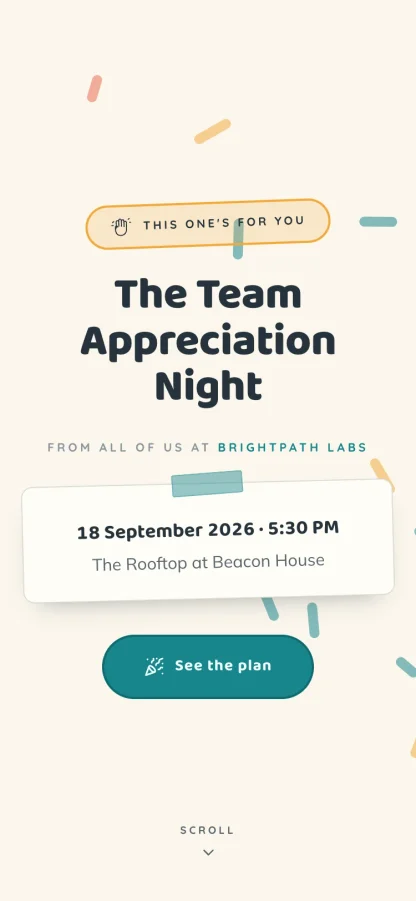 The High Five invitation design shown on a phone