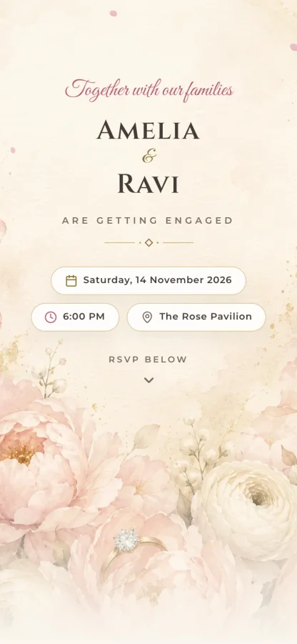 The The Ring invitation design shown on a phone